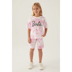 Written Pembe Kız Çocuk Bermuda Takım