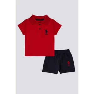 U.S. Polo Assn. Lisanslı Collar Kırmızı Erkek Bebek Takımı