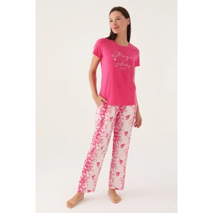 Pierre Cardin Than Açık Fuşya Kadın Kısa Kol Pijama Takımı