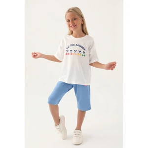 Eat The Rainbow Krem Kız Çocuk Kapri Takım