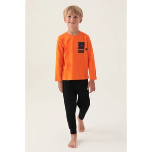 Play Hard Turuncu Erkek Çocuk Pijama Takımı