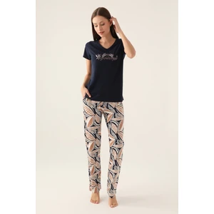 Keep Lacivert Kadın Kısa Kol Pijama Takımı