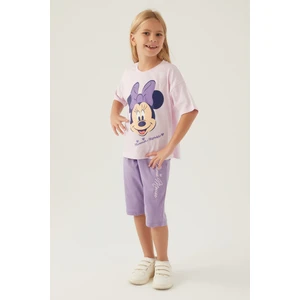 Minnie Mouse Smile Pembe Kız Çocuk Kapri Takım