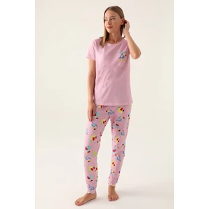 Callım Mor Kadın Kısa Kol Pijama Takımı