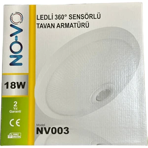 18W Ledli (Beyaz Işık) 360 Derece Sensörlü Tavan Armatürü NV003