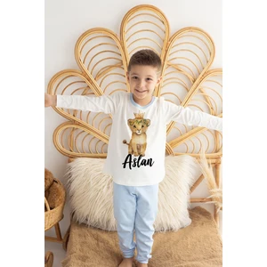Isme Özel Erkek Çocuk Pijama Takımı %100 Organik Pamuk