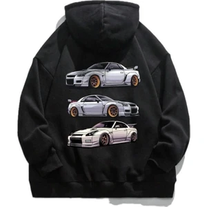 Retro Cars Araba Baskılı Pamuklu Unisex Sweatshirt
