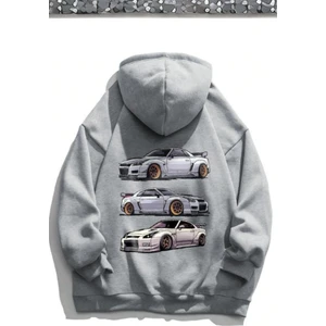 Retro Cars Araba Baskılı Pamuklu Unisex Sweatshirt
