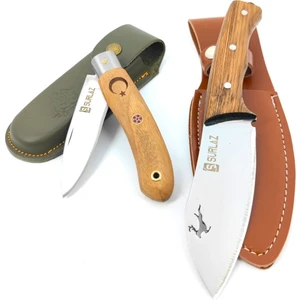 2'li Katlanabilir Ay Yıldız Kamp Çakı ve Deer Outdoor Bıçak Seti