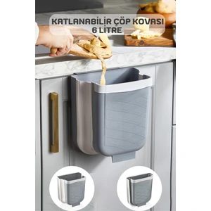 Homenıva Akordiyon Katlanabilir Askılı Banyo ve Mutfak Çöp Kovası 6 Lt