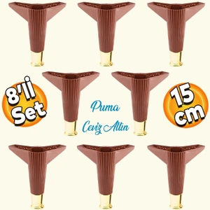 Elista Mobilya Ayağı Sehpa TV Ünitesi Ayakları Yükseltici 15 cm Ceviz Altın 8 ADET