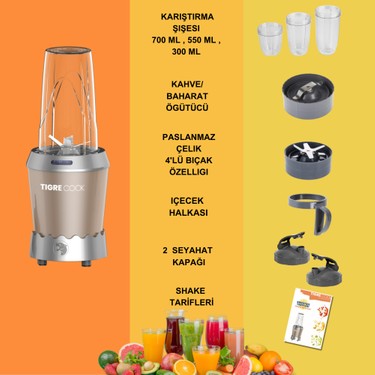 ゆ⭐︎　Dr. Shake X No.25 & No.27 3セット Tigrecook Nutrıshake 3 In 1 Paslanmaz Çelik Bıçaklı Kişisel Fiyatı