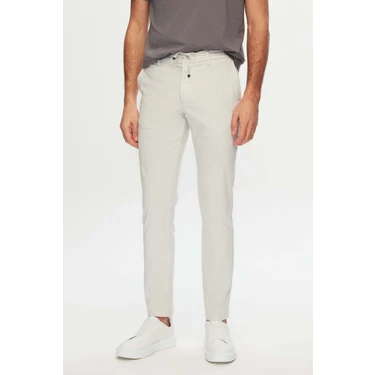 D'S Damat Slim Fit Taş Beli Lastikli Bağcıklı Fermuarlı Likralı Rahat Jogger Pantolon