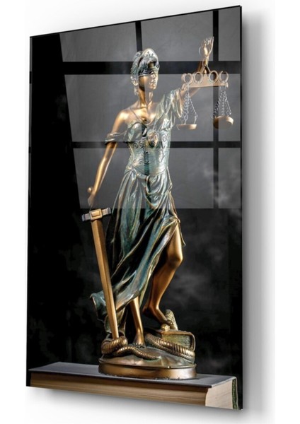 Themis Heykeli Cam Tablo