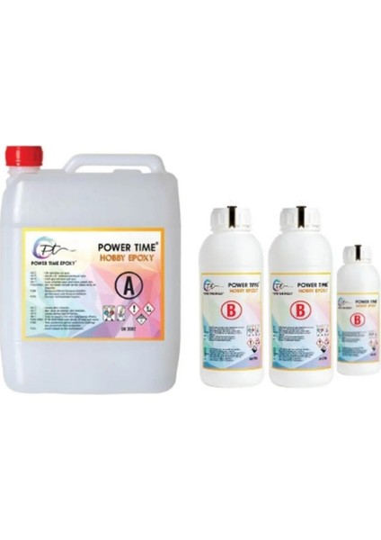 Power Time Epoxy 7.5 kg Hobi Epoksi Speed/ Hızlı Kuruma/ Şeffaf Epoksi Reçine Ince Döküm