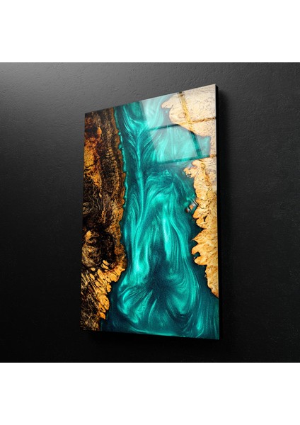 Mavi Epoksi Temperli Cam Duvar Tablosu fırsatları