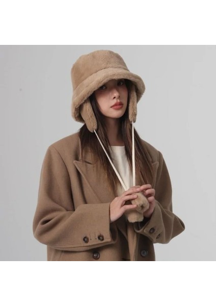 Bombacı Kış Sıcak Kova Şapka Şapka Kadınlar Için Golf Kap Yürüyüş Şapkası Kürk Şapka Kış Şapka Varil Kap Pamuklu Kumaş Kulak Koruyucu Kap (Yurt Dışından) fırsatları