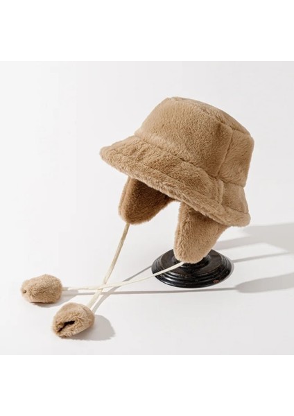 Bombacı Kış Sıcak Kova Şapka Şapka Kadınlar Için Golf Kap Yürüyüş Şapkası Kürk Şapka Kış Şapka Varil Kap Pamuklu Kumaş Kulak Koruyucu Kap (Yurt Dışından) modelleri