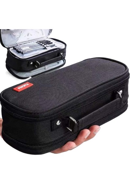 Büyük Kapasiteli Beş Katmanlı Çift Açılır Kalem Kutusu (Yurt Dışından)