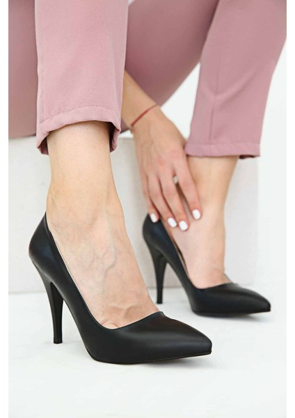 Kadın Sivri Burunlu Stiletto Siyah Cilt fiyatları