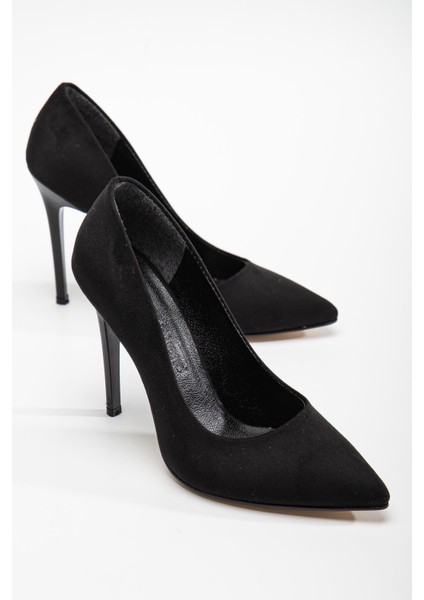 Kadın Stiletto Siyah Süet