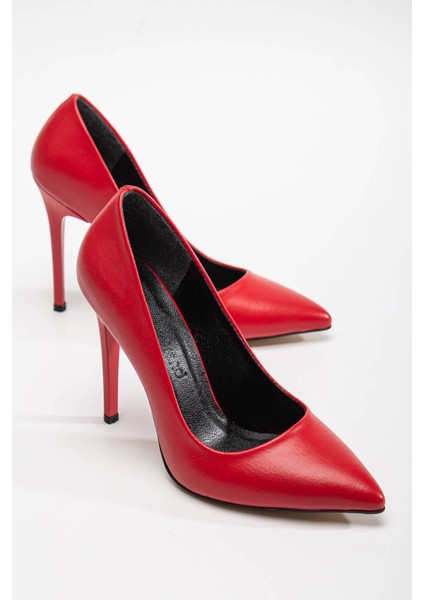 Kadın Stiletto Kırmızı Cilt