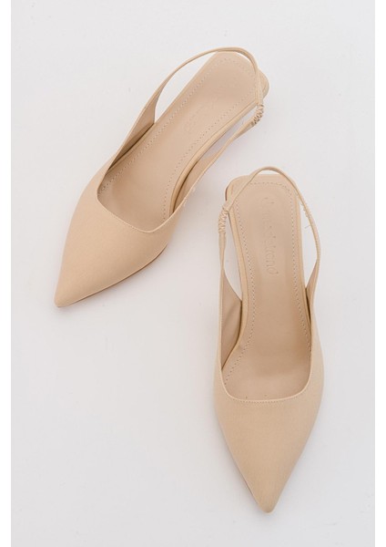 Sivri Burunlu Kadın Topuklu Sandalet TEN ZRA indirimleri