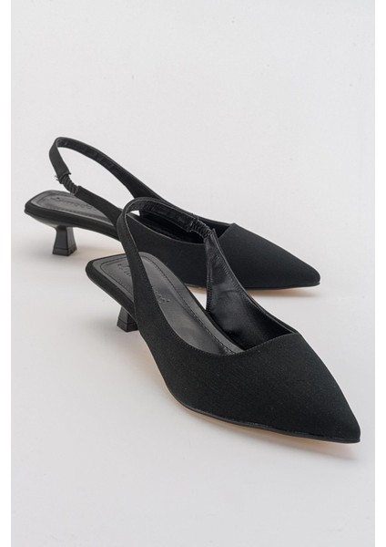 Sivri Burunlu Kadın Topuklu Sandalet SİYAH ZRA