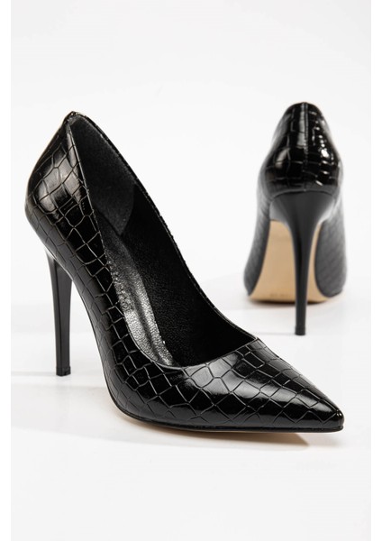 Kadın Stiletto Siyah Kroko fiyatları