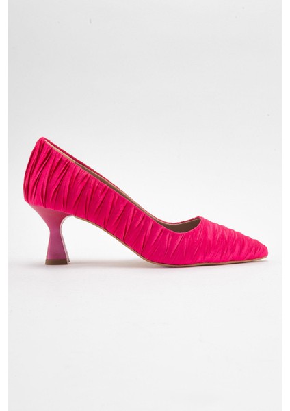 Kadın Stiletto Ayakkabı Fuje Saten