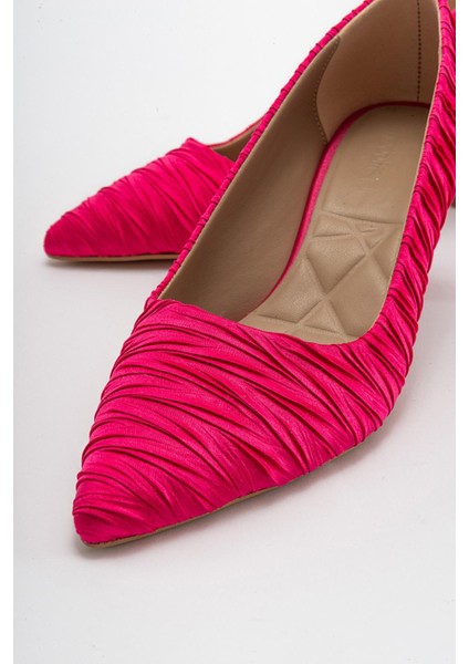 Kadın Stiletto Ayakkabı Fuje Saten