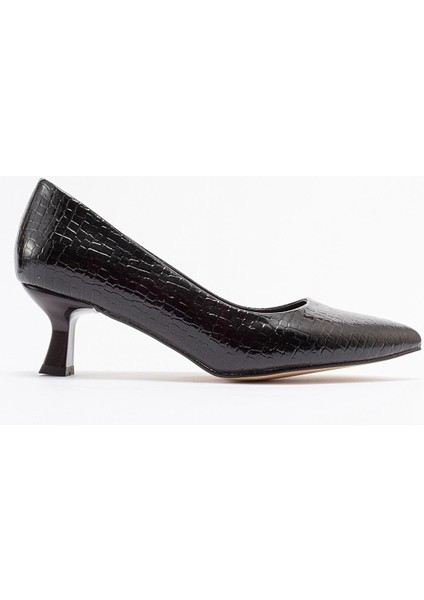Kadın Stiletto Ayakkabı Siyah Kroko fiyatları