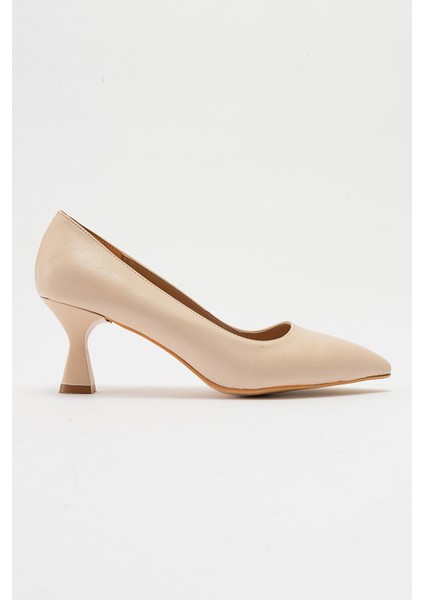 Kadın Stiletto Ayakkabı Ten Cilt