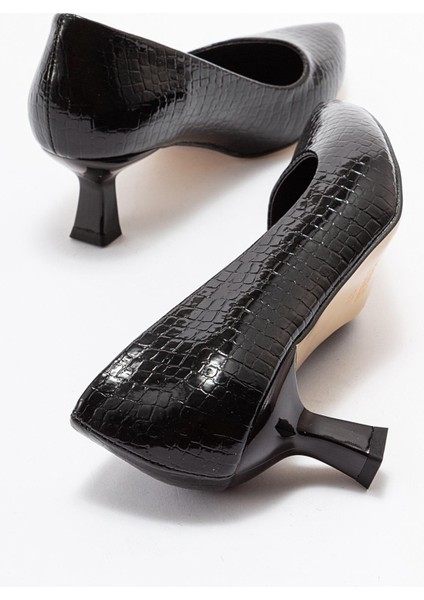 Kadın Stiletto Ayakkabı Siyah Kroko fırsatları