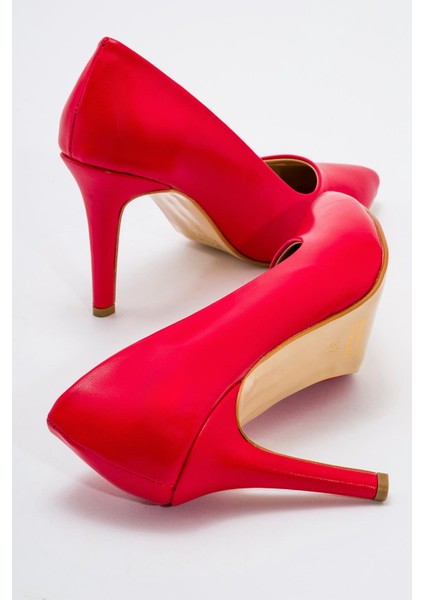 Kadın Stiletto Kırmızı Cilt