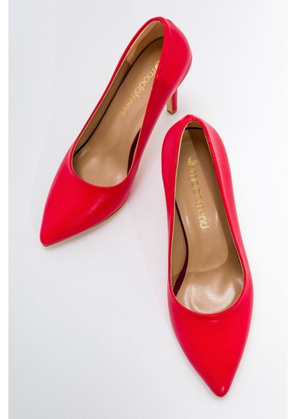 Kadın Stiletto Kırmızı Cilt