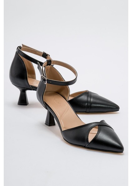 Kadın Topuklu Ayakkabı Siyah Cilt
