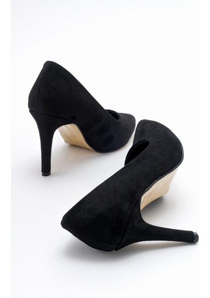 Kadın Stiletto Siyah Süet