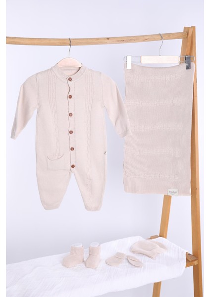 Babyhola Organik %100 Triko Kız Erkek Bebek Yenidoğan Tulum Takım 5'li Kutulu Set 0-3 Ay Hediyelik Hastane Çıkışı 5906