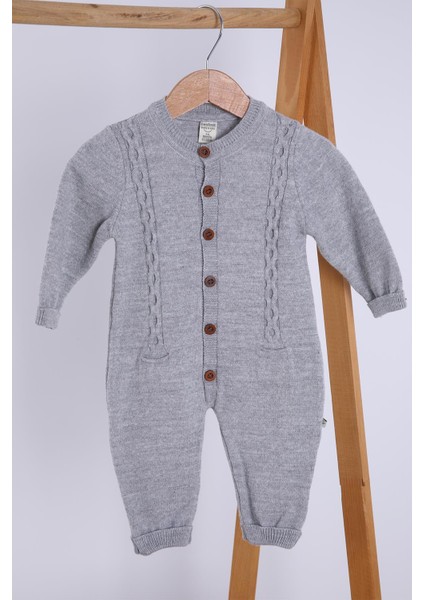Babyhola Organik Triko Kız Erkek Bebek Çocuk Bereli Tulum Takım 5717