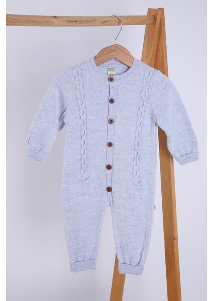 Babyhola Organik Triko Kız Erkek Bebek Çocuk Bereli Tulum Takım 5717