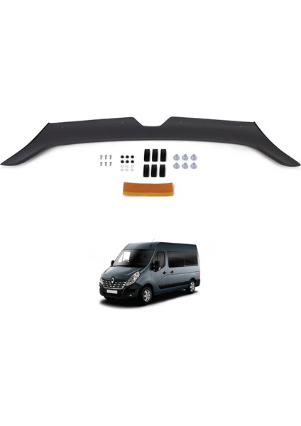 Esa Renault Master Ön Kaput Koruyucu Rüzgarlığı Abs Plastik Piano Black 2016- Yıllarına Uyumlu