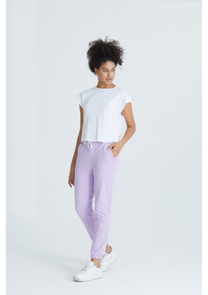 Kadın Basic 2 Iplik Likralı Regular Fit Paçası Lastikli Eşofman Altı