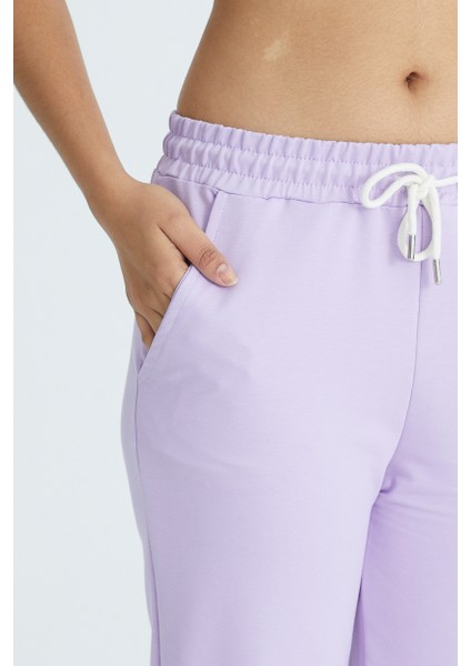 Kadın Basic 2 Iplik Likralı Regular Fit Paçası Lastikli Eşofman Altı