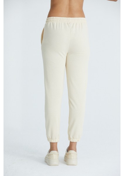 Kadın Basic 2 Iplik Likralı Regular Fit Paçası Lastikli Eşofman Altı