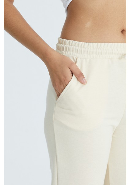 Kadın Basic 2 Iplik Likralı Regular Fit Paçası Lastikli Eşofman Altı