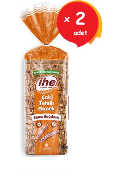 Çok Tahıllı Ekmek 500 gr (2 Adet)