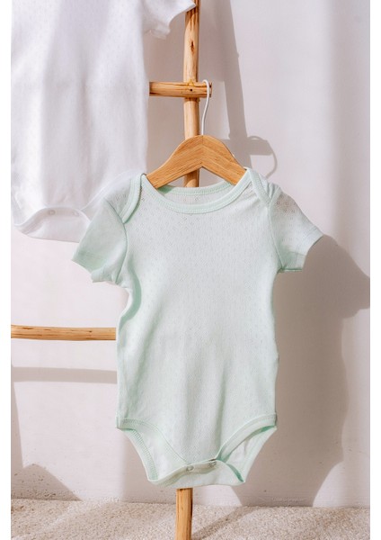 Organik Pamuk 3lü Jakarlı Kısa Kollu Bebek Body Seti fiyatları