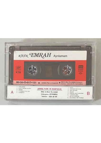 Küçük Emrah – Ayrılamam Kaset (Orjinal Kağıt Dönem Baskı)