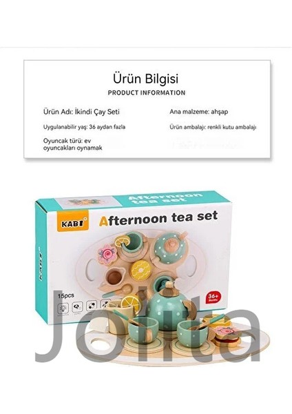 Çocuk Taklit Çay Seti 15 Parça Ahşap Oyuncak (Yurt Dışından) indirimleri